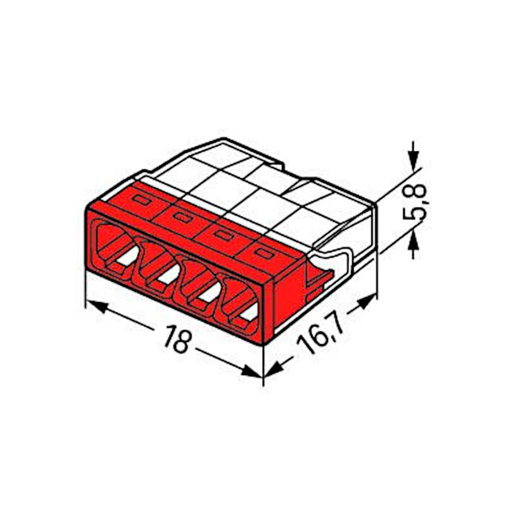 Wago 2273-204 Compact Verbindungsdosenklemme - 50 Stück