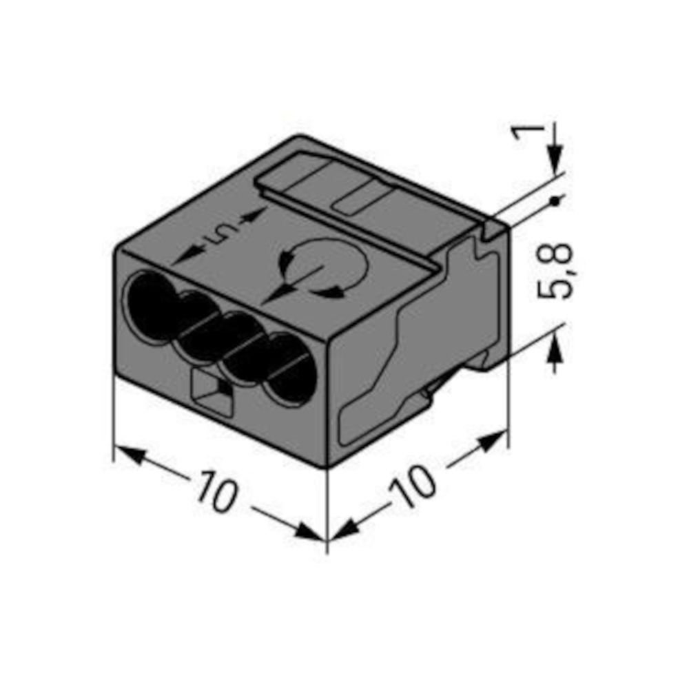 Wago 243-204 Micro Verbindungdosenklemmen dunkelgrau