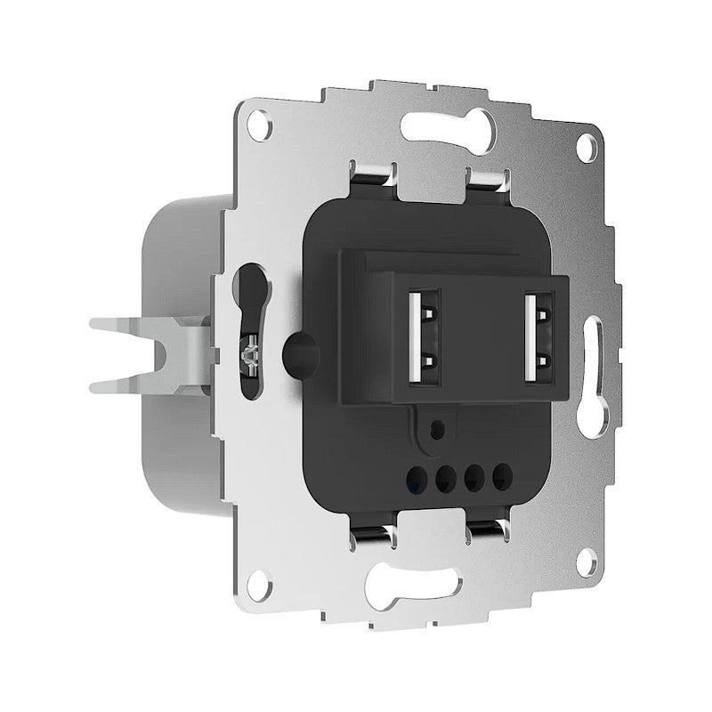 2USB Ladesteckdose chargeUP anthrazit Ansicht schräg