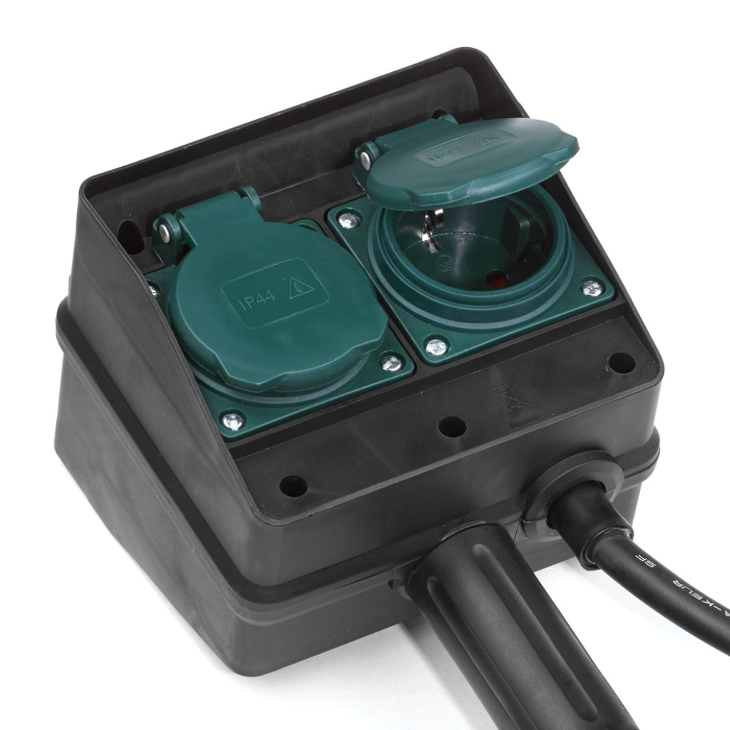 Brennenstuhl Gartensteckdose mit Erdspieß 4-fach 1,4m IP44 schwarz (1154440) Ansicht liegend