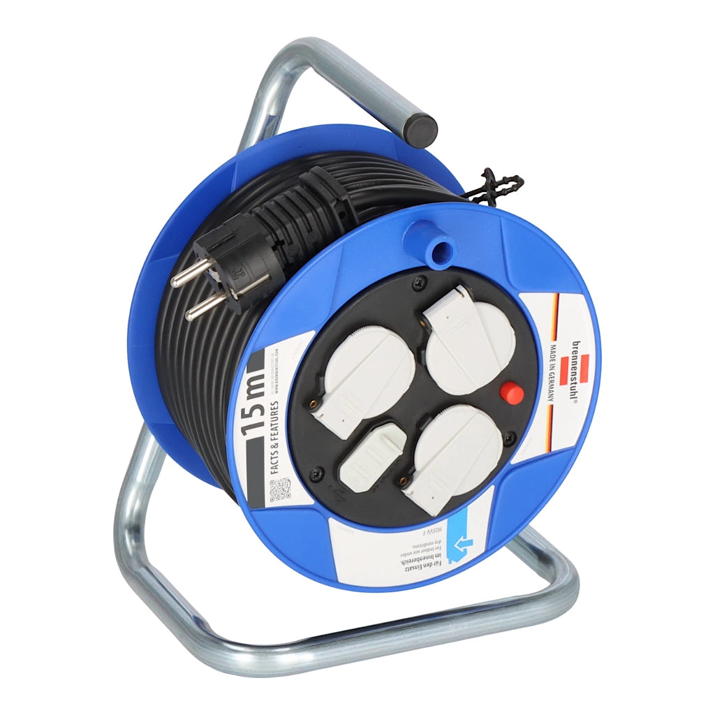 Brennenstuhl Kabeltrommel 3-fach + 2x USB 15m (1079180600) Vorderansicht