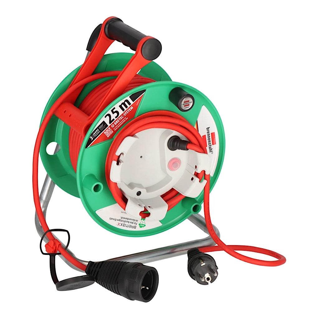 Brennenstuhl Kabeltrommel Garant G Bretec 25m IP44 (1183520100) Vorderansicht mit teilweise abgerollten Kabeln