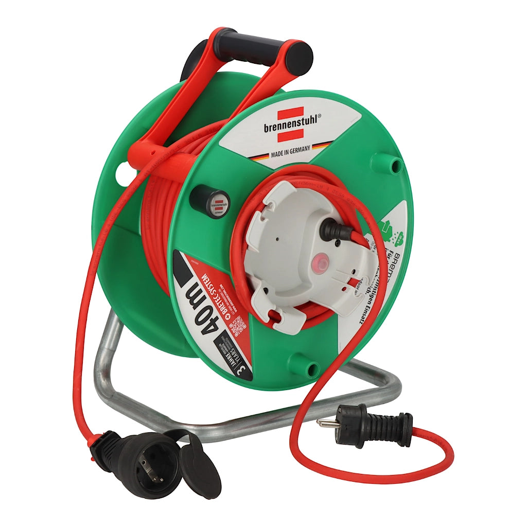 Brennenstuhl Kabeltrommel Garant G Bretec 40m IP44 (1183530100) Vorderansicht mit teilweise abgerollten Kabeln