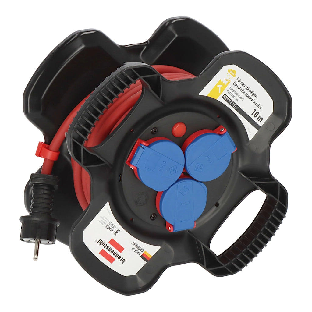 Brennenstuhl X-Gum Kabeltrommel 3-fach 10m IP44 (1169710100) Vorderansicht