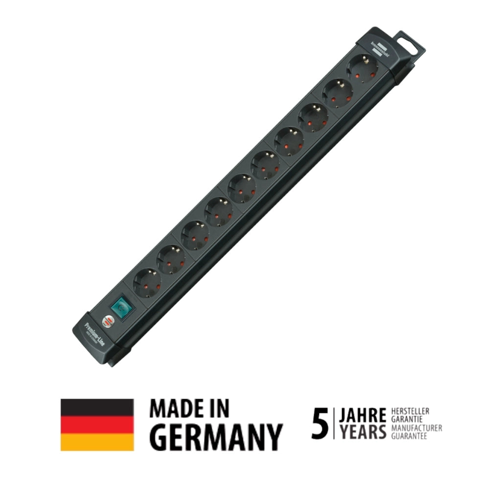 Brennenstuhl Steckdosenleiste 10-fach 3m schwarz (1951100100) Draufsicht