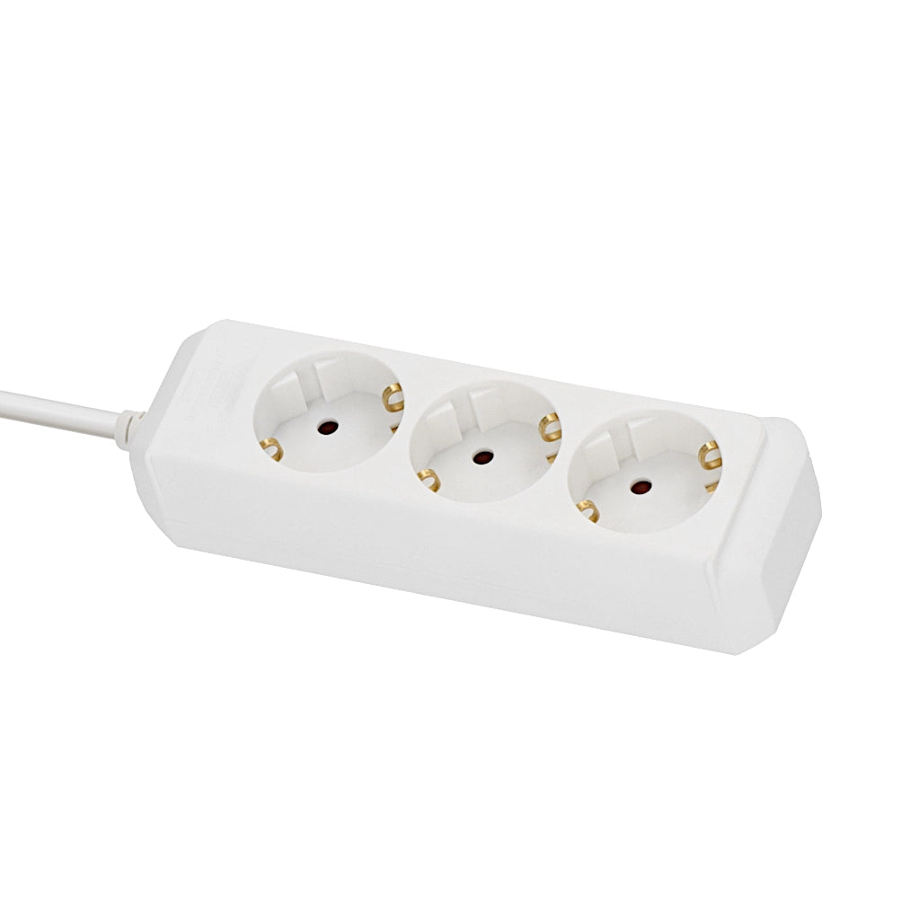 Brennenstuhl Steckdosenleiste 3-fach 5m weiß Eco-Line (1158610050) Ansicht schräg von der Seite ohne Stecker