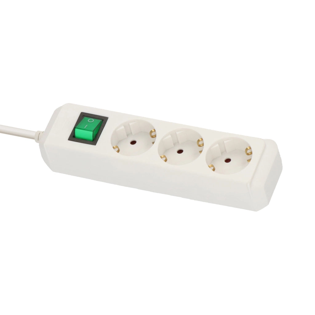 Brennenstuhl Steckdosenleiste 3-fach 3m weiss mit Schalter Eco-Line (1152320400) Ansicht schräg von oben