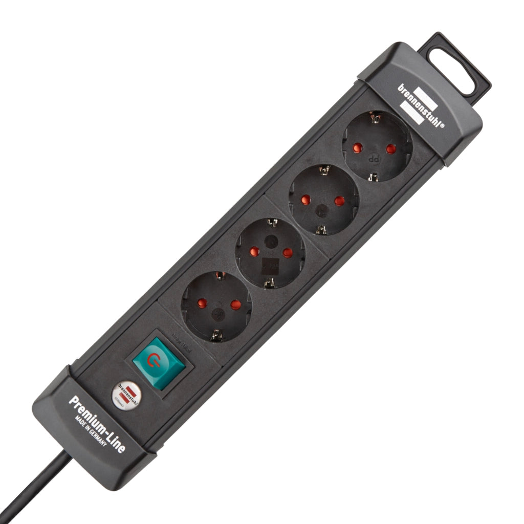 Brennenstuhl Steckdosenleiste 4-fach mit Schalter 1,8m schwarz (1951140100) Ansicht von oben