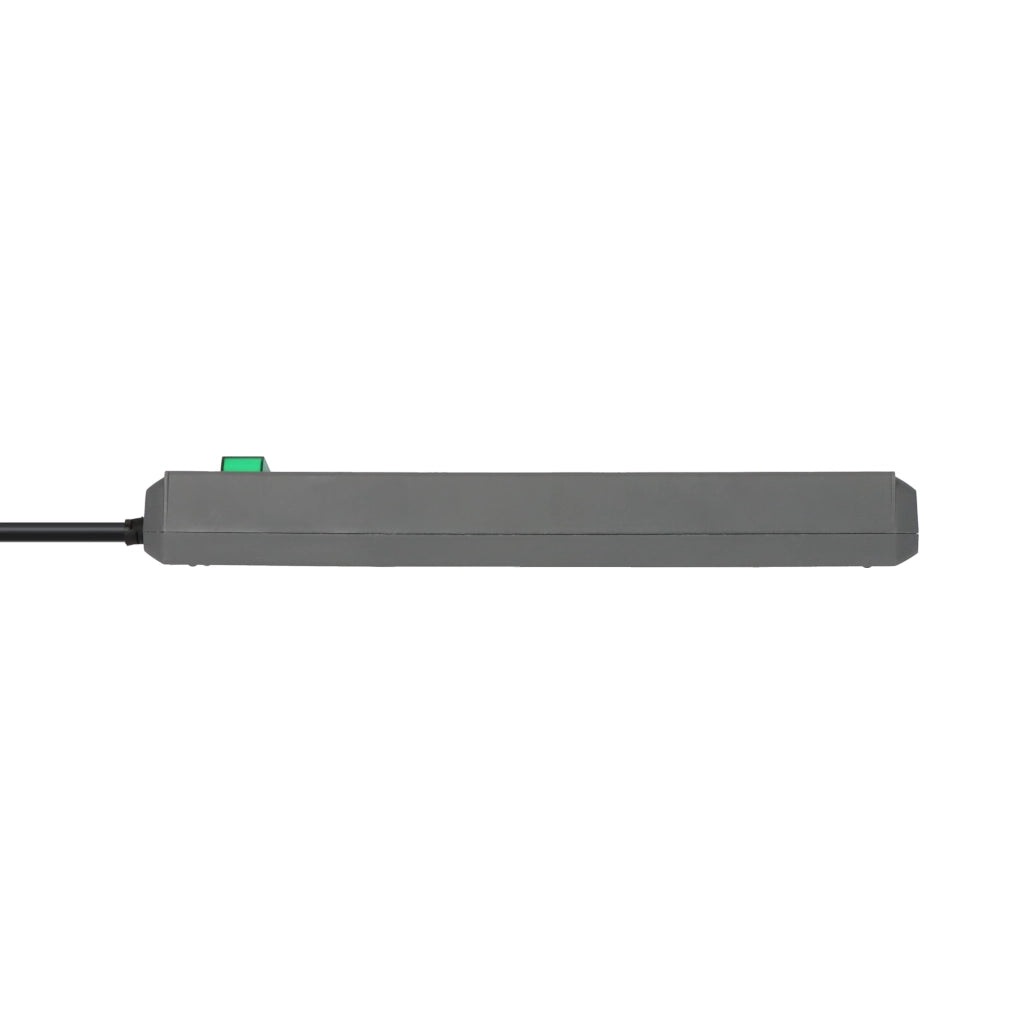 Brennenstuhl Steckdosenleiste 6-fach 1,5m silbergrau mit Schalter Eco-Line (1159540015) Seitenansicht
