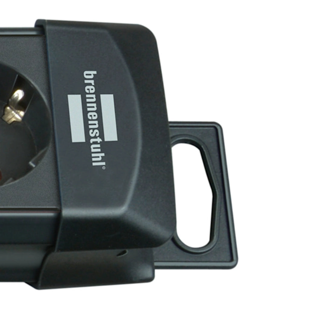 Brennenstuhl Steckdosenleiste 6-fach mit Schalter 3m schwarz (1951160100) Nahaufnahme der Aufhängeöse