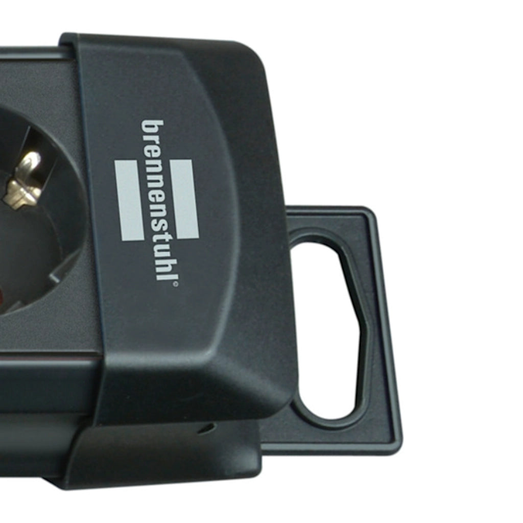 Brennenstuhl Steckdosenleiste 8-fach mit Schalter 3m schwarz (1951180100) Nahaufnahme der Aufhängeöse