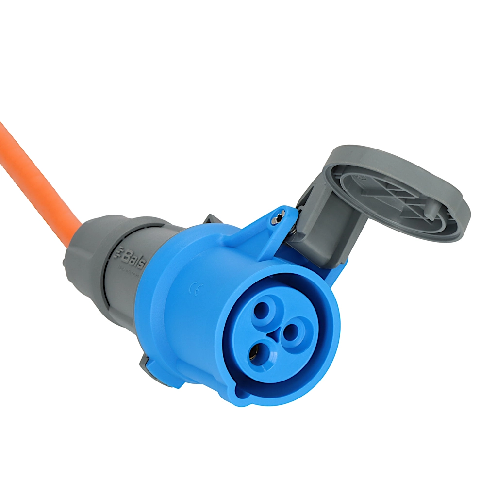 Brennenstuhl Verlängerungskabel Camping 10m IP44 orange (1167650610) Nahaufnahme CEE Kupplung mit Klappdeckel