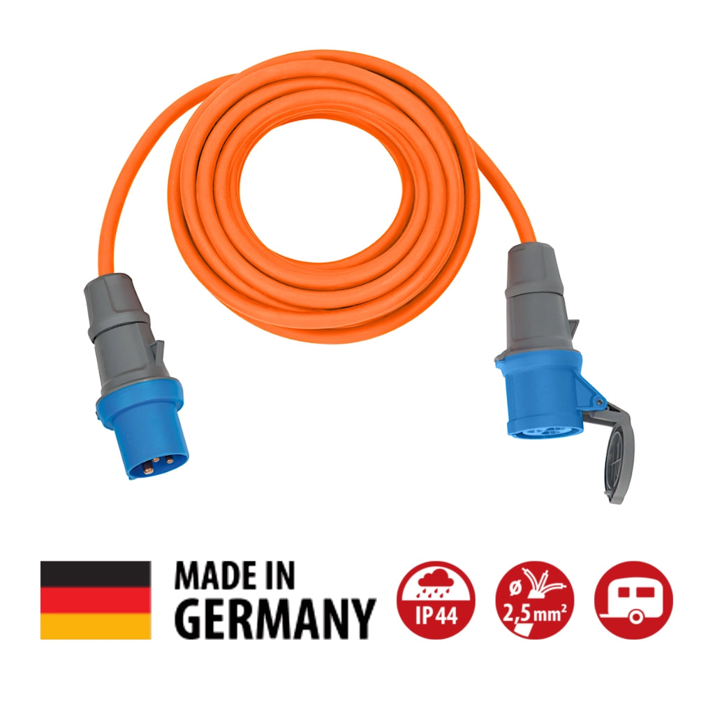Brennenstuhl Verlängerungskabel Camping 10m IP44 orange (1167650610) Draufsicht