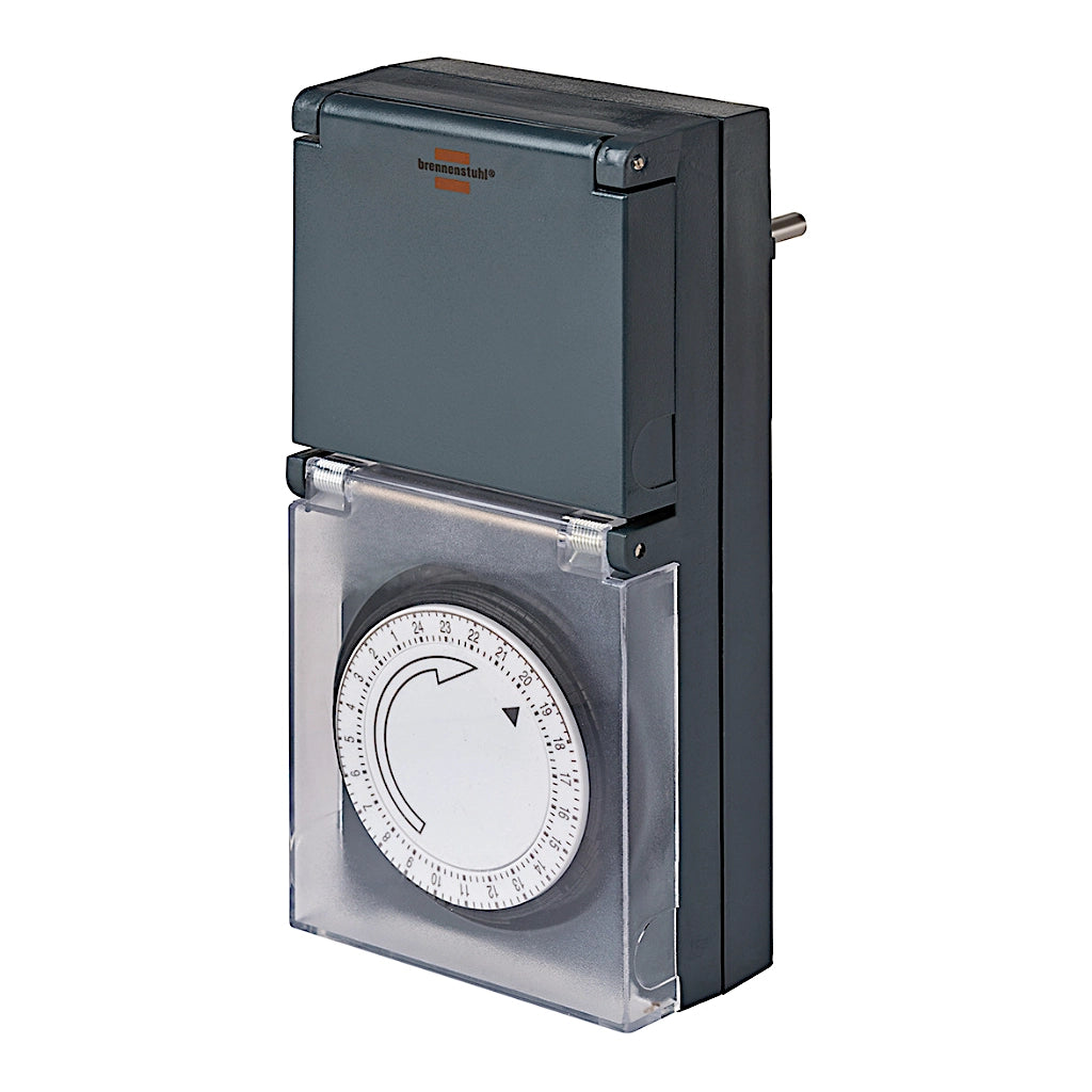 Brennenstuhl mechanische Zeitschaltuhr MZ44 anthrazit IP44 (1506460) Ansicht von vorn