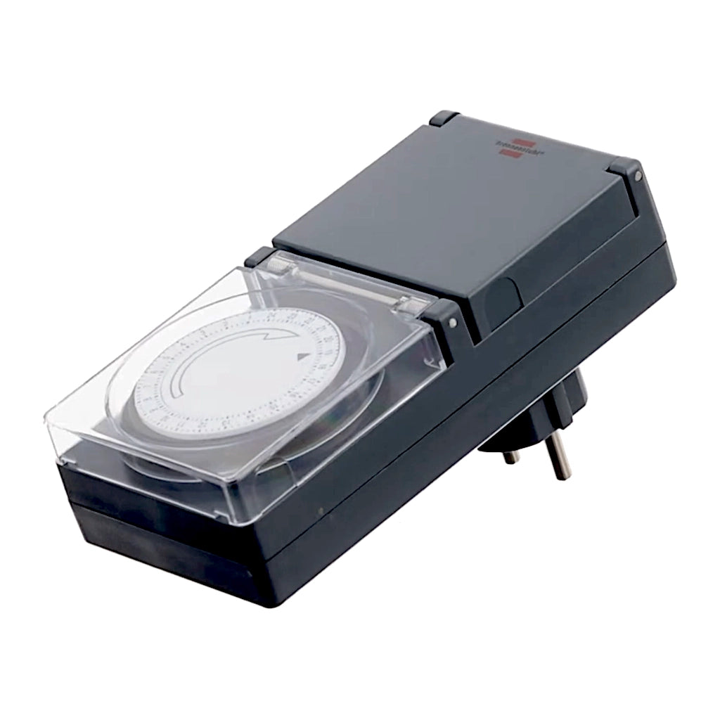 Brennenstuhl mechanische Zeitschaltuhr MZ44 anthrazit IP44 (1506460) Ansicht schräg von rechts