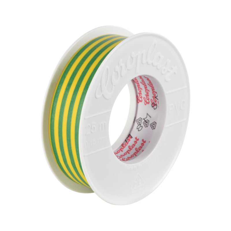 Coroplast Isolierband 302 PVC 15mm grün/gelb | 25m