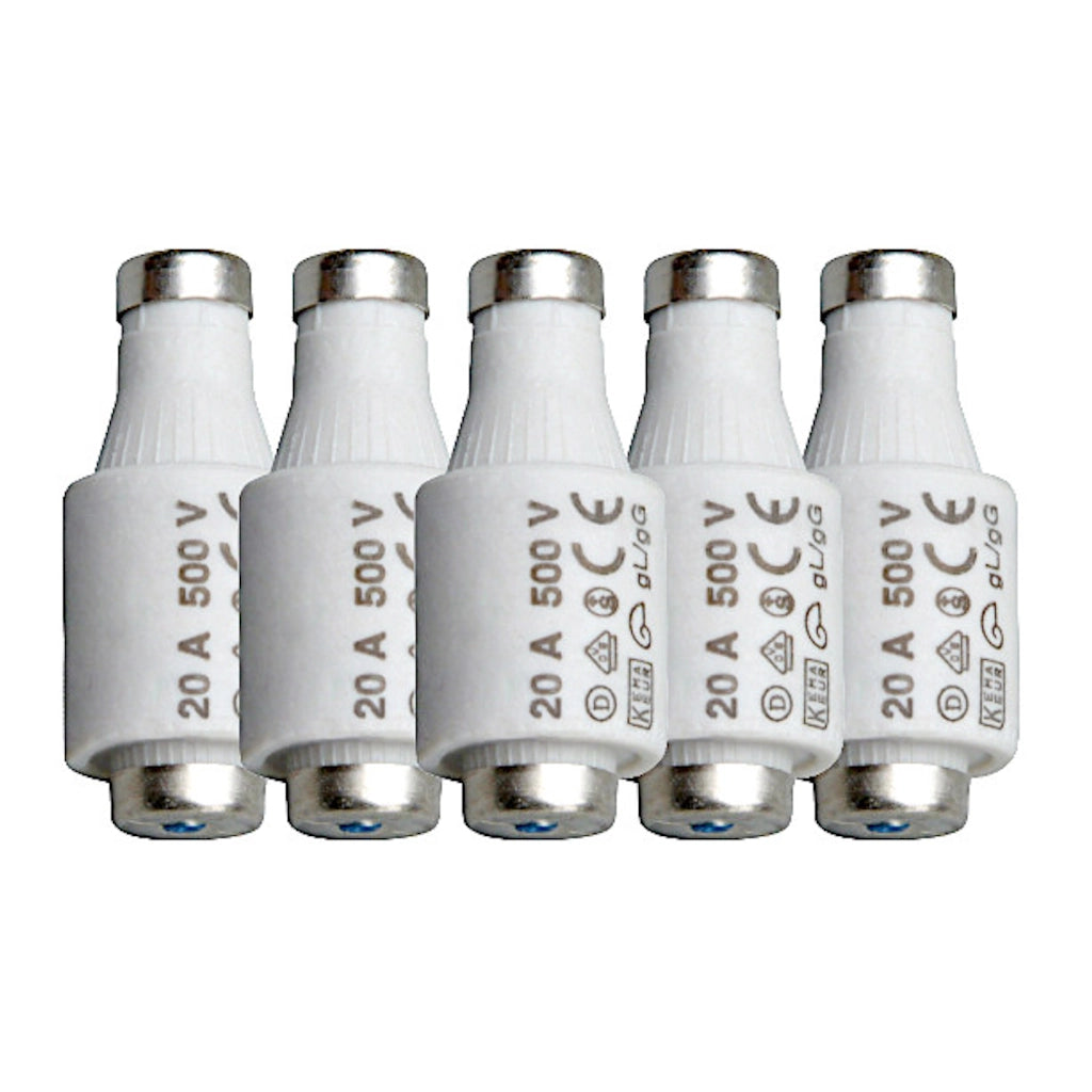 DIAZED Sicherungen 20A Dll E27 blau | 5 Stück