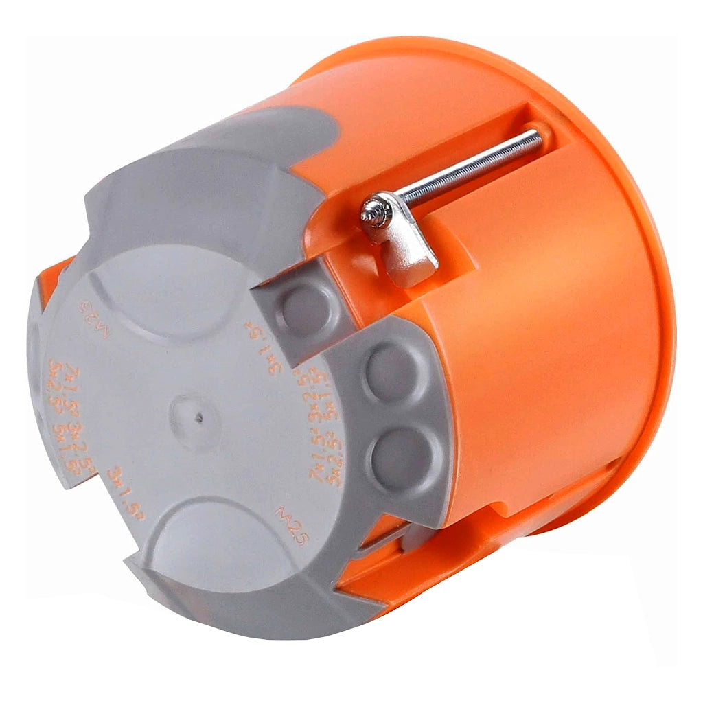 f-tronic Hohlwand Gerätedose E3700 winddicht 61mm tief / Ø 68mm (7360027) Rückansicht schräg