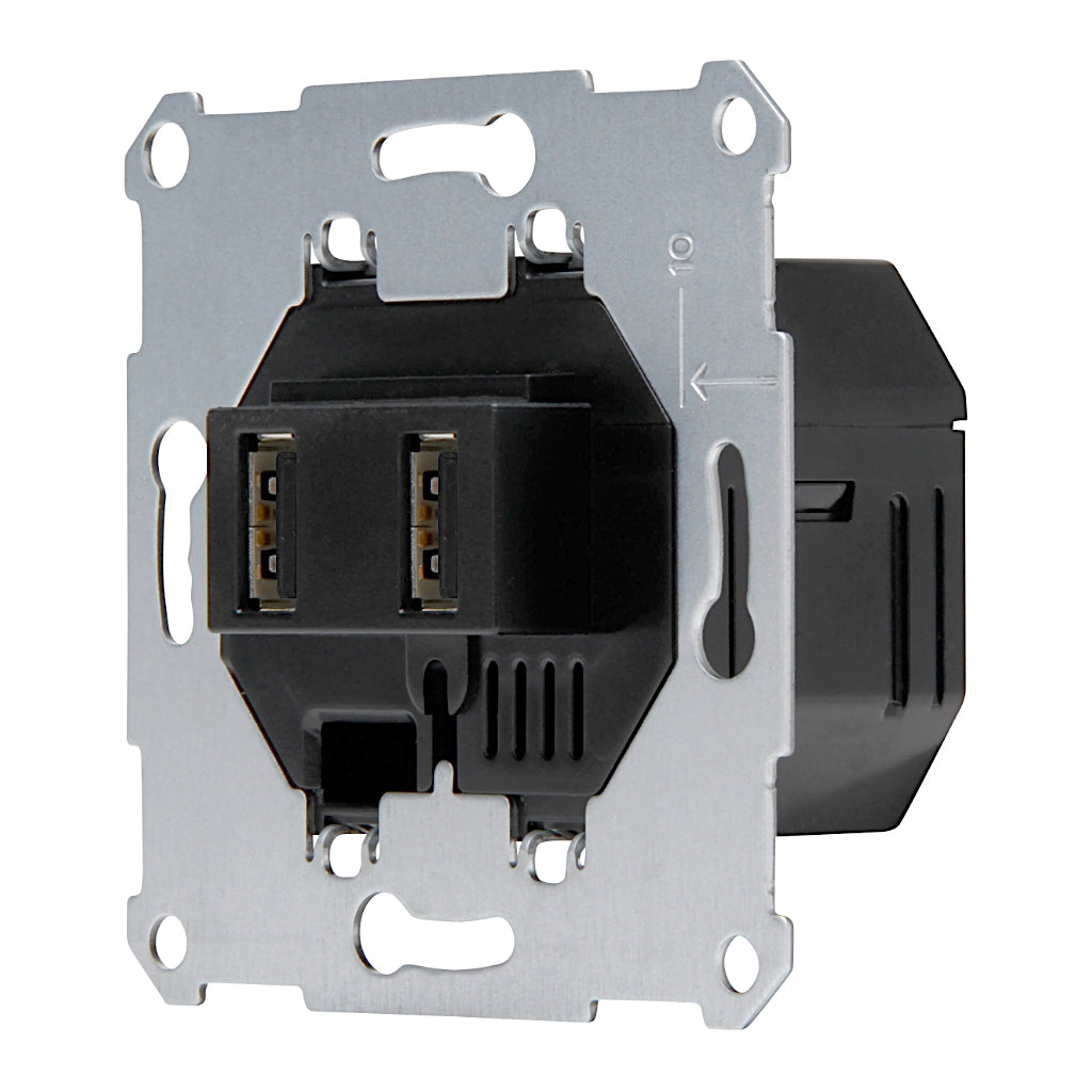 USB Ladesteckdose 2xUSB-A 2100 mA (FW7810 / K6472U) Ansicht schräg von vorn rechts
