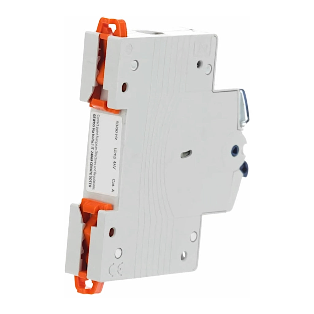 Gewiss Leitungsschutzschalter MT100 B20A (GW92509) Ansicht von schräg hinten