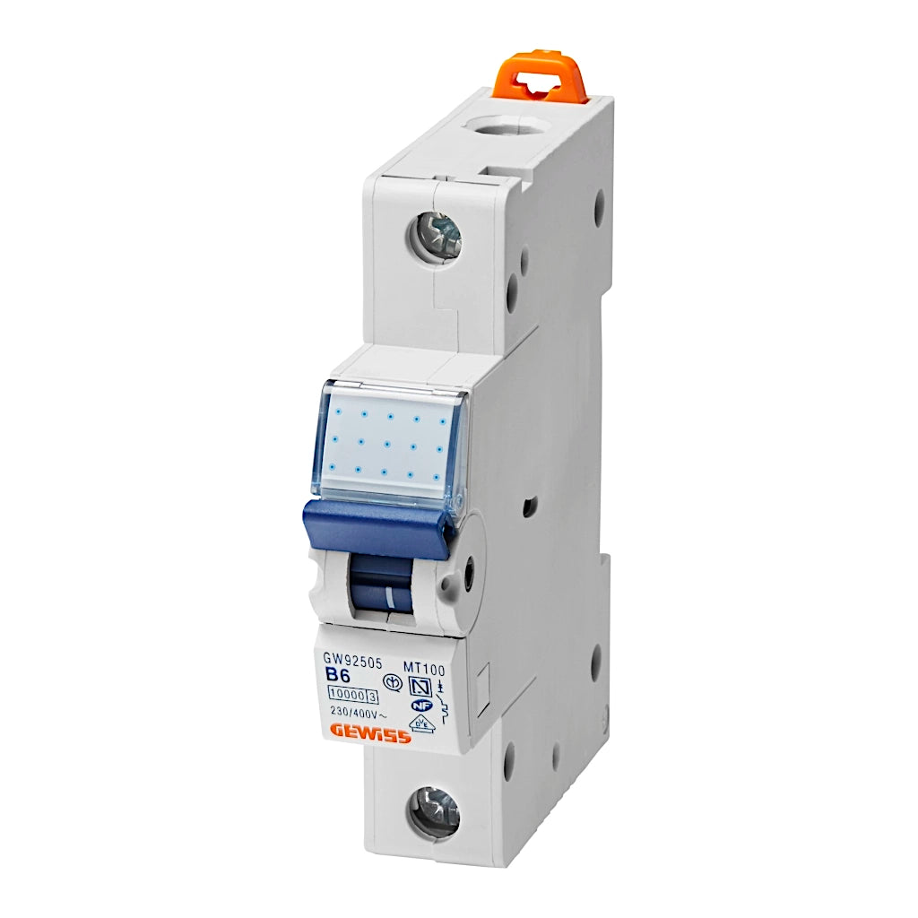Gewiss Leitungsschutzschalter MT100 B6A (GW92505) Vorderansicht