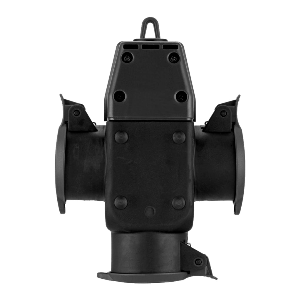 Hängekupplung Gummi 3-fach IP44 schwarz Vorderansicht