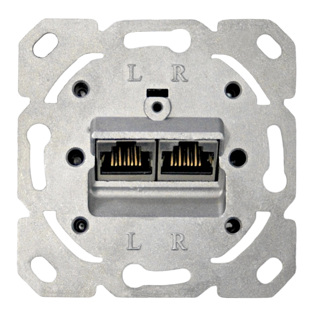 Netzwerkdose Cat.6a (10Gbit/s) 2x RJ45 Vorderansicht