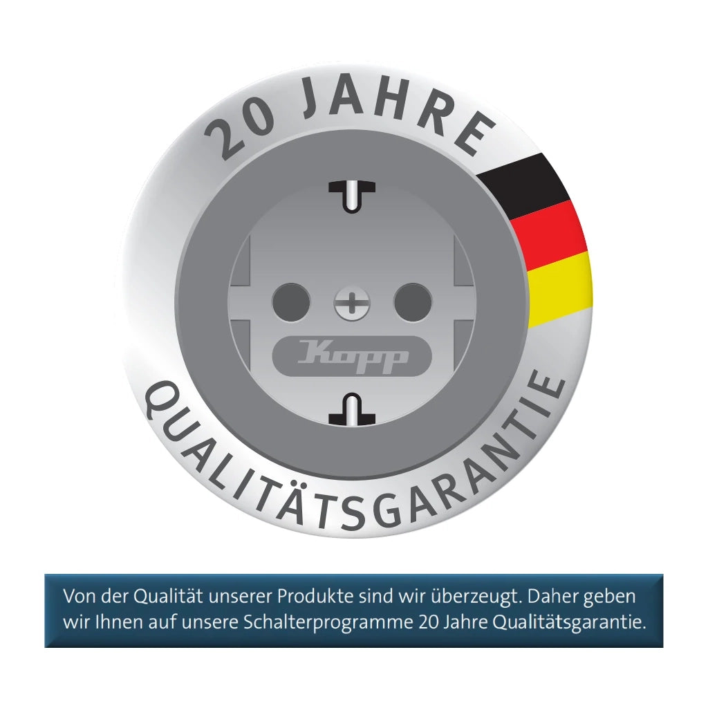 Kopp Logo für 20 Jahre Qualitätsgarantie