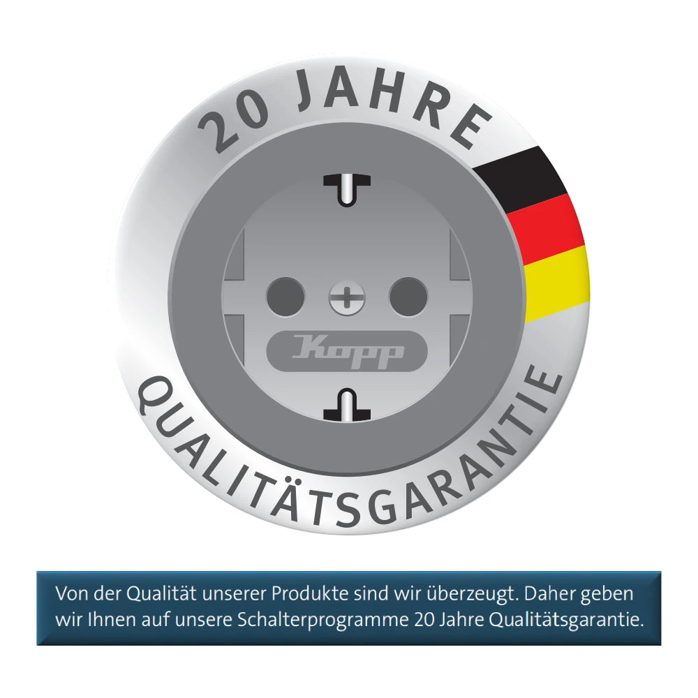 Kopp Logo für 20 Jahre Qualitätsgarantie