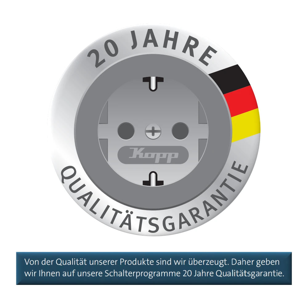 Kopp 20 Jahre Qualitätsgarantie Logo