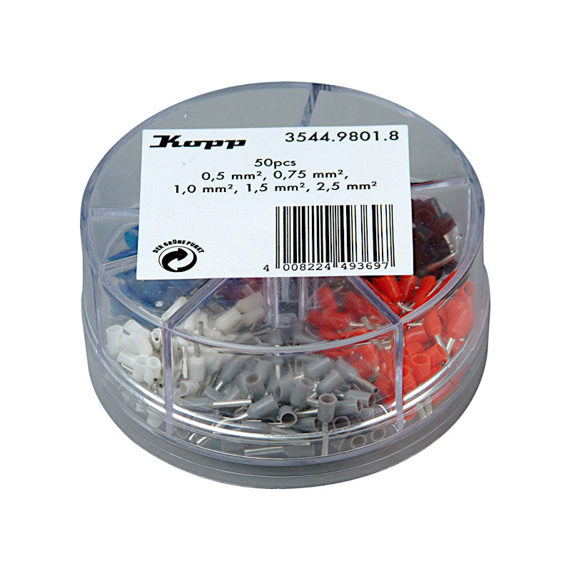 Kopp Aderendhülsen Sortimentsbox 0,5-2,5mm² (354498018) Inhalt: 250 Stück