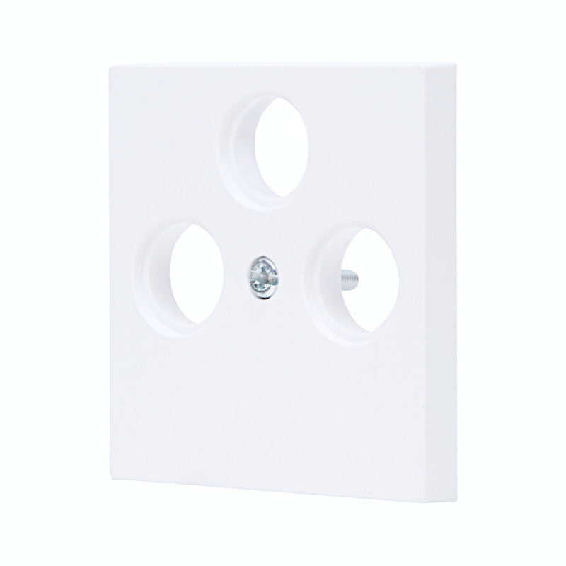 Kopp Athenis arktisweiß matt Abdeckung Antennendose SAT/TV/RF Ansicht schräg