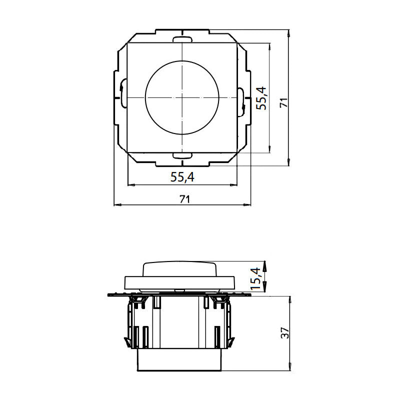 Kopp Athenis arktisweiß matt Dimmer Universal LED 3-100 Watt Abmessungen