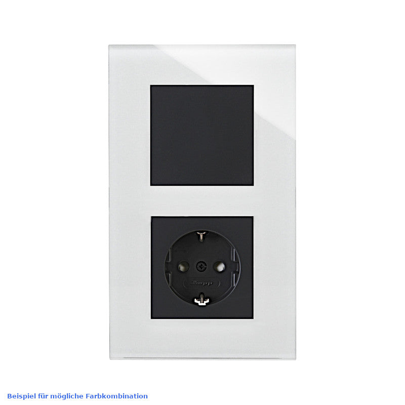 Kopp Athenis Glasrahmen Farbkombination weiß mit anthrazit Steckdose