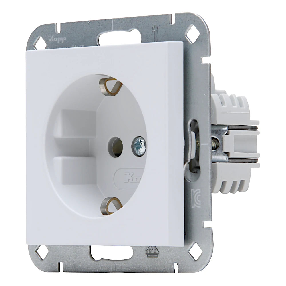 Kopp Athenis grau matt Steckdose Ansicht schräg