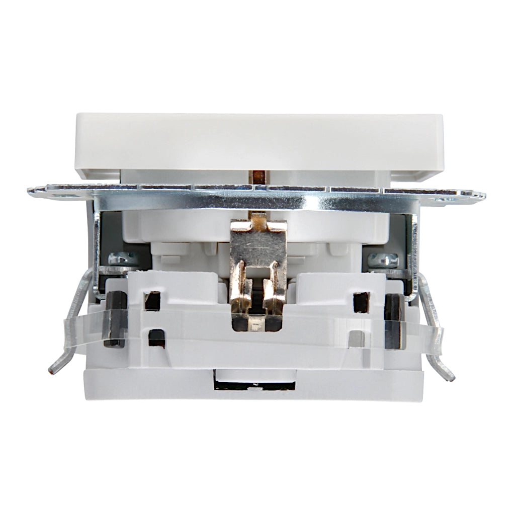 Kopp Athenis reinweiß Steckdose mit Berührungsschutz + 2x USB Ansicht von unten