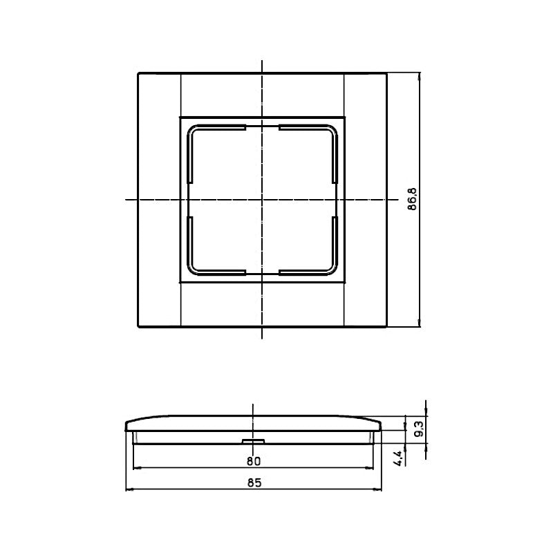 Kopp Athenis anthrazit Rahmen 1-fach (402115061) Abmessungen