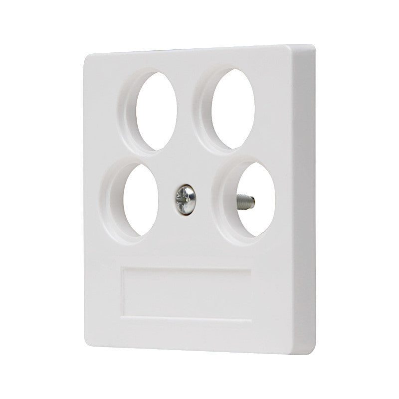 Kopp Athenis reinweiß Abdeckung Antennendose 2xSAT/TV/RF Ansicht schräg