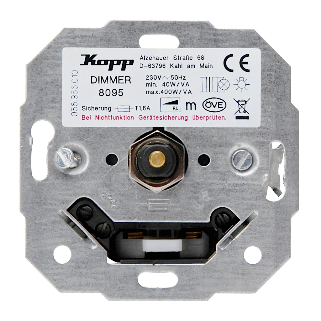 Kopp Malta Dimmer Sockel 8095 ohne Abdeckung Vorderansicht