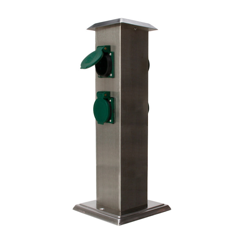 Kopp Energiesäule Edelstahl mit 4 Schutzkontakt-Steckdosen IP 44 (145330013)