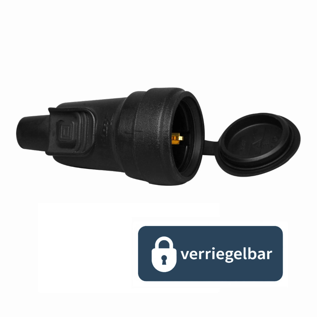 Kopp Gummikupplung mit Steckerverriegelung schwarz IP44 (180616048) Ansicht von der Seite