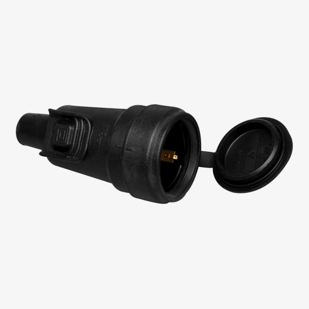 Kopp Gummikupplung mit Steckerverriegelung schwarz IP44 (180616048) Ansicht schräg von der Seite
