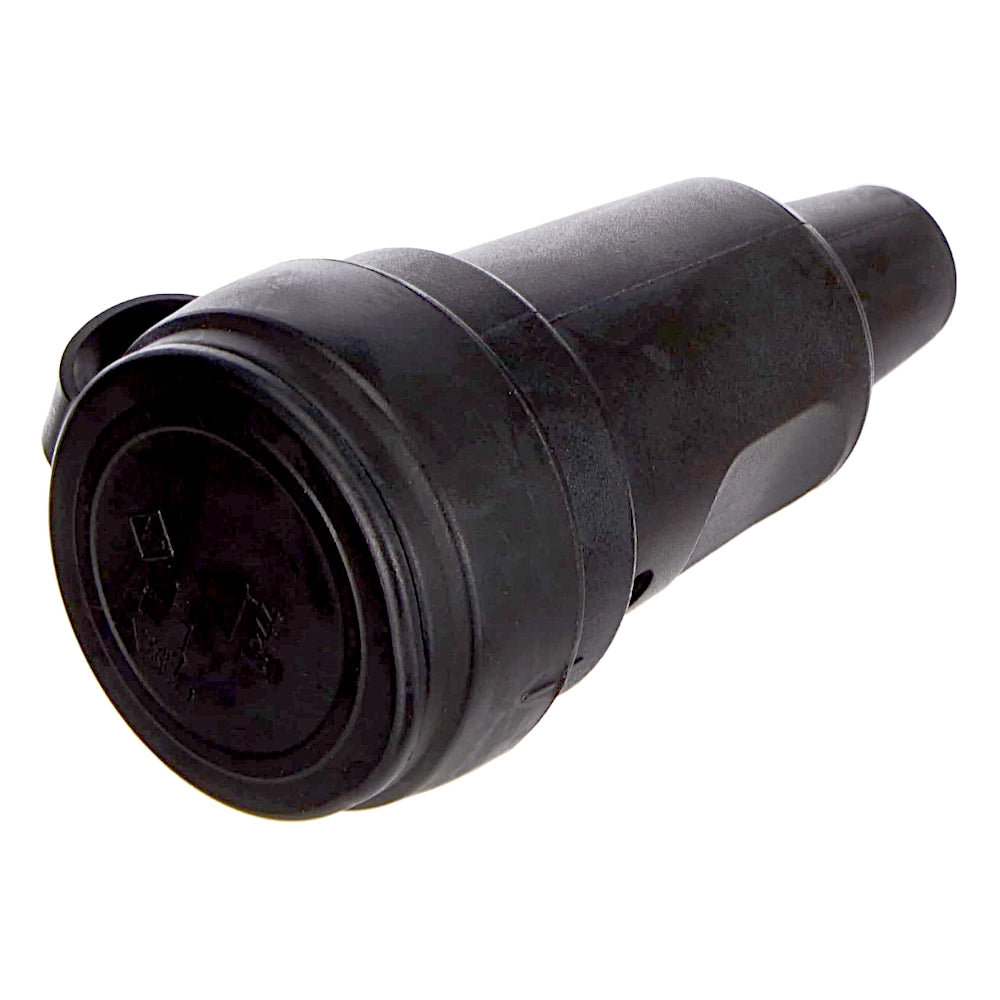 Kopp Gummikupplung mit Deckel schwarz IP44 (181416067) Vorderansicht mit geschlossenem Deckel