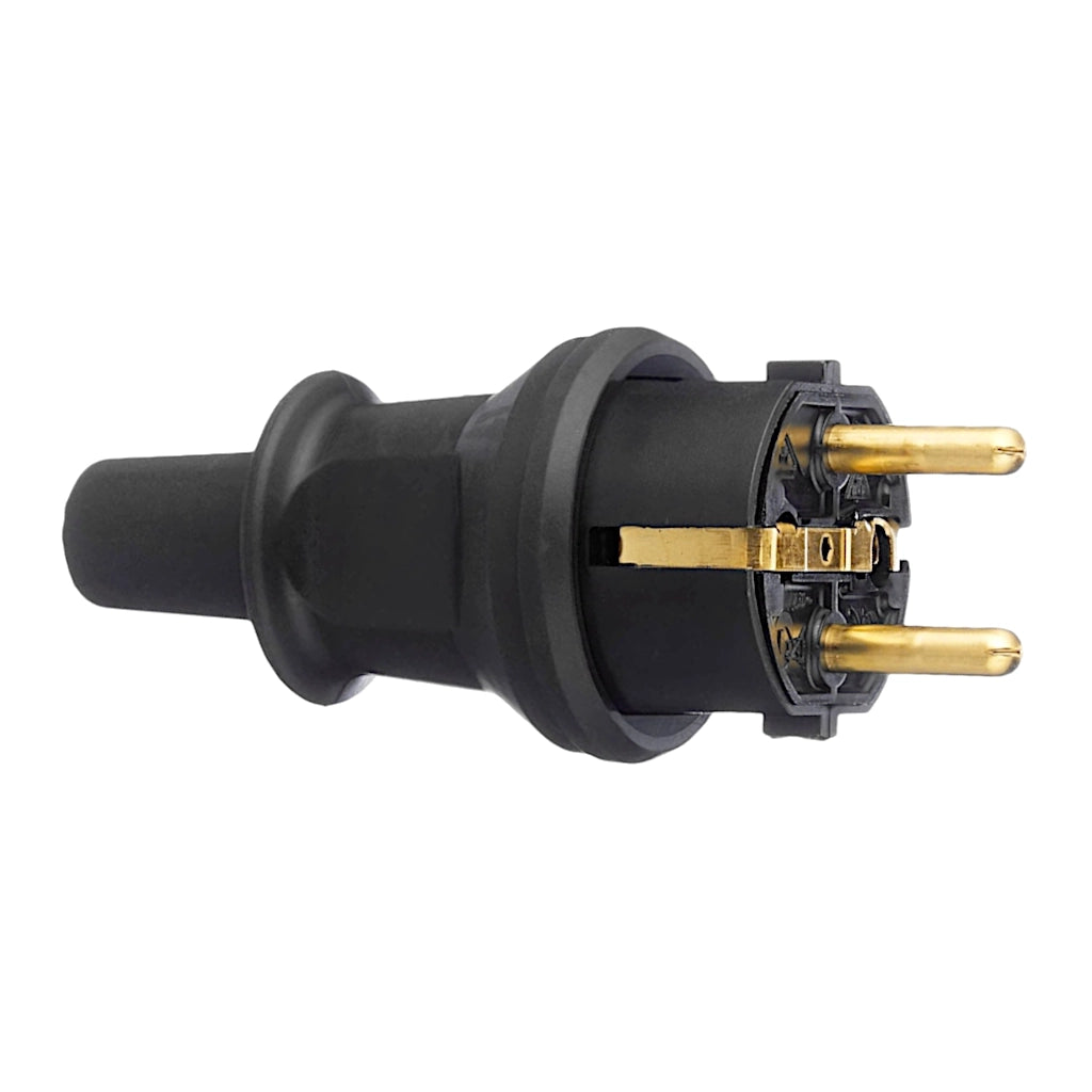 Kopp Gummistecker schwarz IP44 (173016008) Seitenansicht schräg von vorn