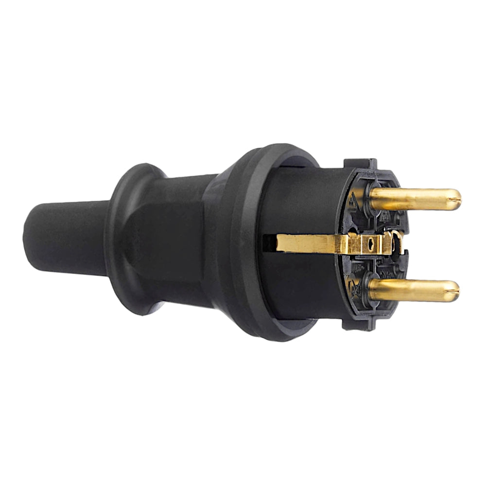 Kopp Gummistecker schwarz IP44 (173016008) Seitenansicht schräg von vorn