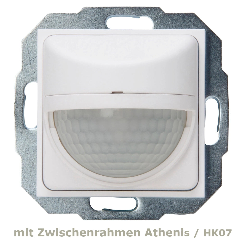 Kopp LED Bewegungsmelder Athenis HK07 arktisweiß Ansicht von vorn mit Zwischenrahmen