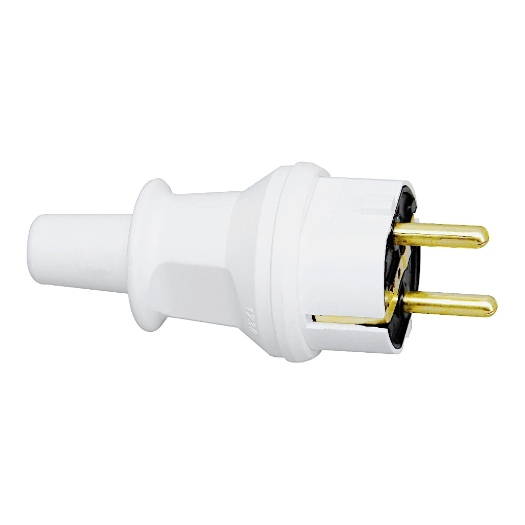 Kopp Kunststoff Stecker arktisweiß IP44 (173002007) Seitenansicht