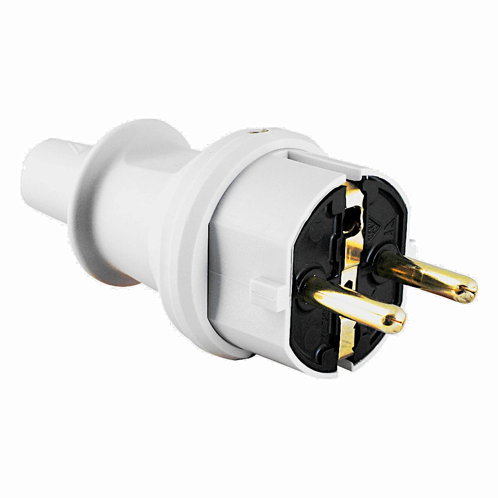 Kopp Kunststoff Stecker grau IP44 (173004009) Ansicht schräg von vorn