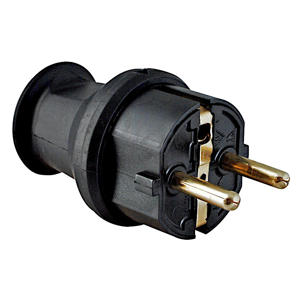 Kopp Kunststoff Stecker schwarz IP44 (179716005) Ansicht schräg von vorn