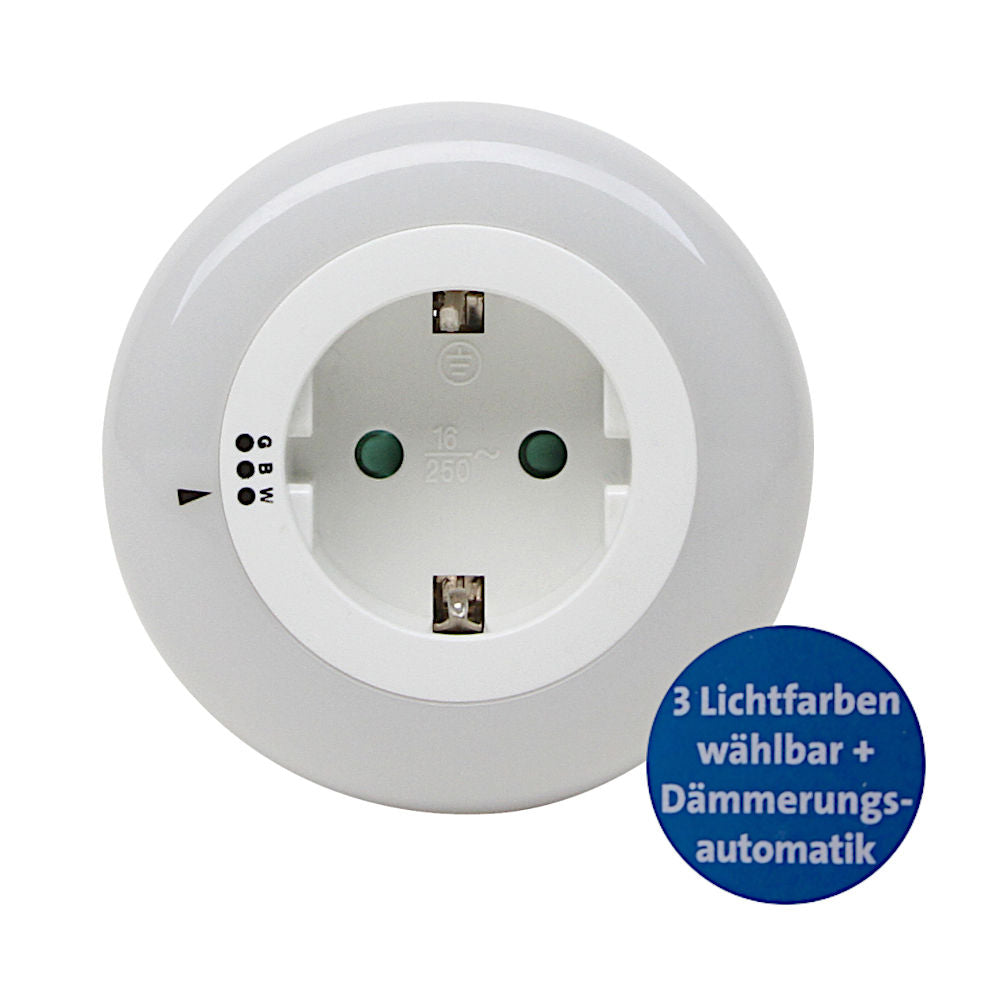 Kopp LED Nachtlicht mit Dämmerungssensor und Schalter zur Farbwahl 195906011